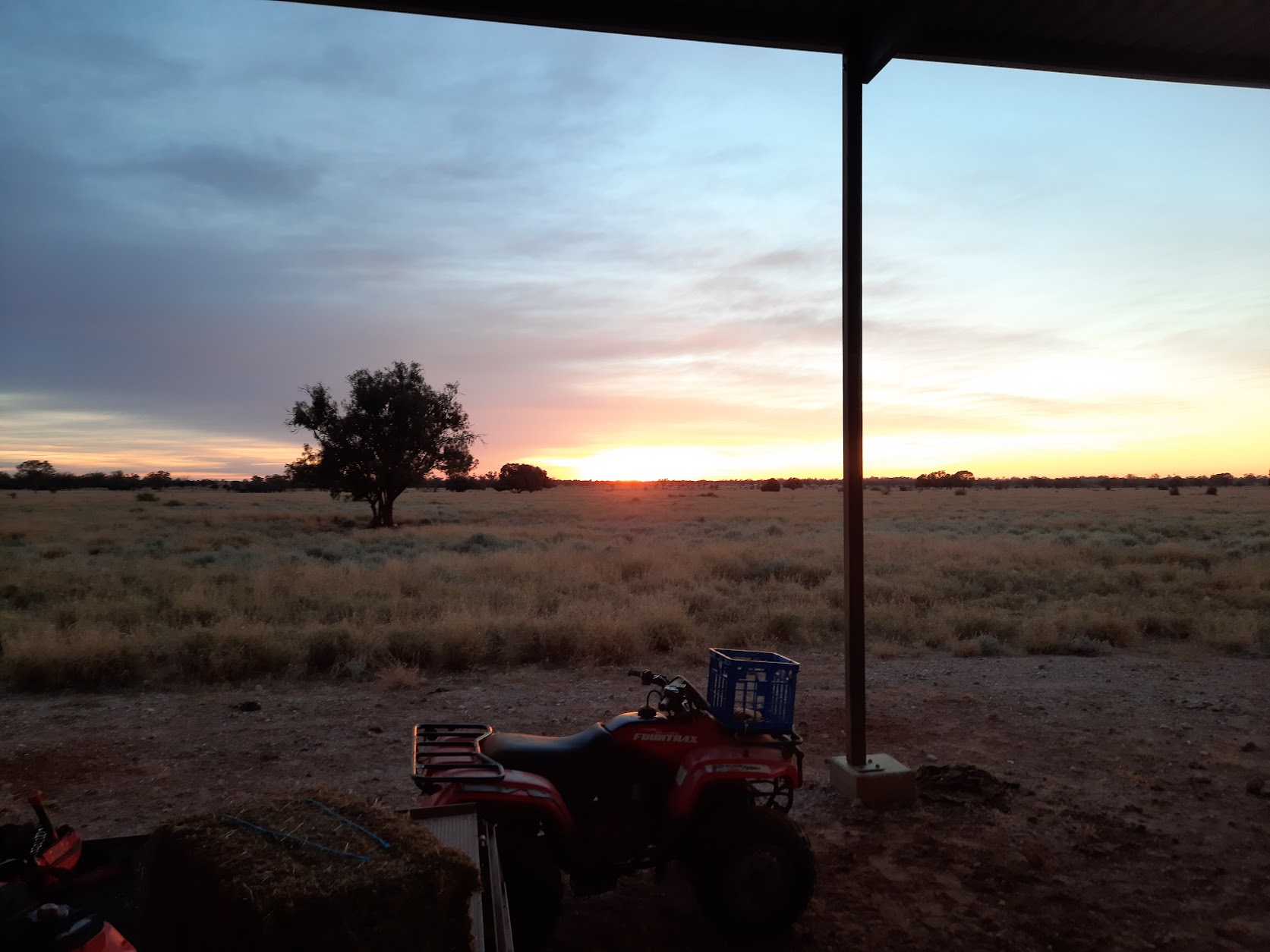 Golden hour sky over Mungindi border country