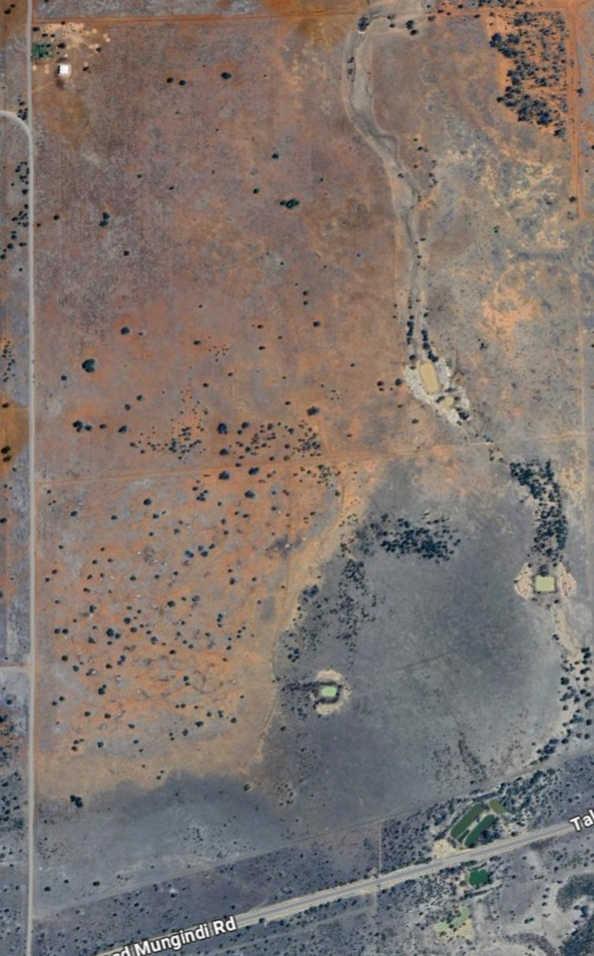 Full aerial view of Ryans Ridge property near Mungindi